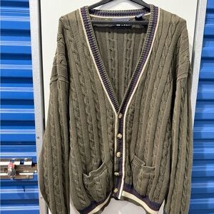 vintage Woods & Gray 100% cotton cable-knit cardigan